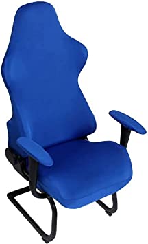 BTSKY Ergonomic Office Computer Game Chair Slipcovers Stretchy Polyester Covers for Reclining Racing Gaming Gaming Chair Royal Blue (No Chair)