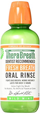 TheraBreath Dentist Recommended Fresh Breath Oral Rinse - Mild Mint Flavor, 16 Ounce (Pack of 1)