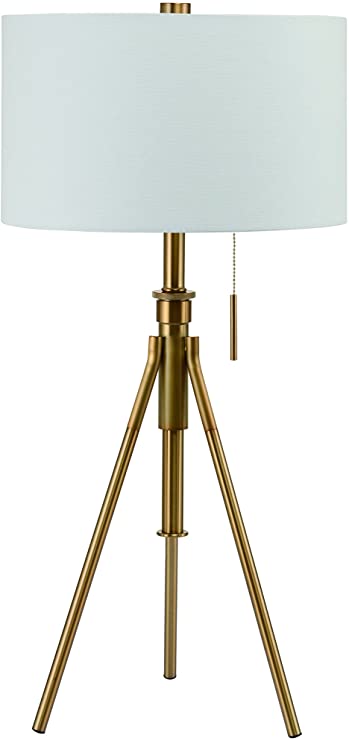 ORE International 31171T-SG Mid-Century 32.5" to 37.5" H Adjustable Tripod Table Lamp, Matte Gold