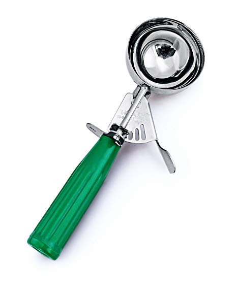 New Star Foodservice 34806 Squeeze Ice Cream Scoop, Stainless Steel, 3.25-Oz, Size 12, Green