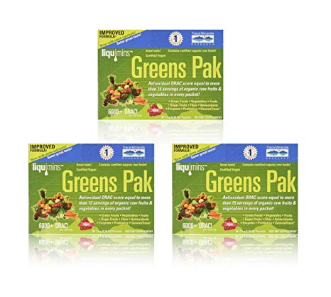 Trace Minerals Research PGG02 - Greens Pak, 30 Packets (Berry) (3 Pack)