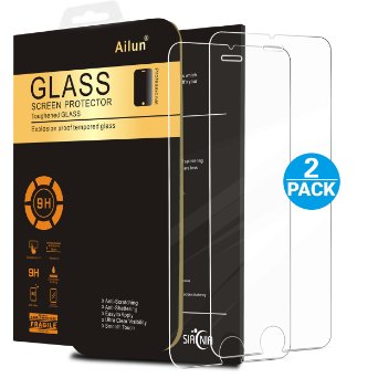 iPhone 6 plus Screen Protector,iPhone 6s plus Screen Protector,[2 Packs]by Ailun,Curved Edge Tempered Glass,Bubble Free,Anti-Fingerprint,Oil Stain&Scratch Coating,Case Friendly,Siania Retail Package