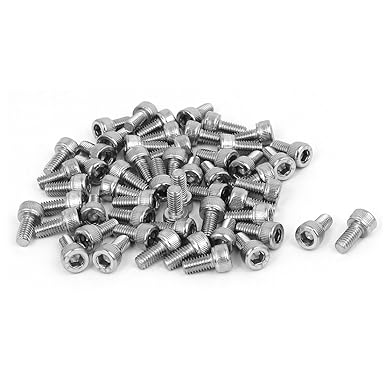 uxcell® M4x8mm Thread 304 Stainless Steel Hex Socket Head Cap Screw Bolt DIN912 55pcs