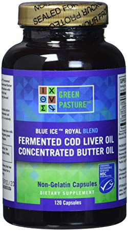 Green Pasture Blue Ice Royal Butter/Fermented Cod Liver Oil Blend - 120 Capsules