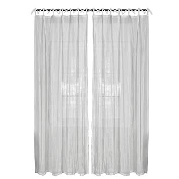 Elrene Home Fashions 26865638820 Juvenile Tween Tab Top Sheer Single Panel Window Curtain Drape, 52" x 84", White, 50" x 84",