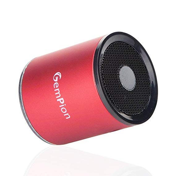 Bluetooth Speakers, Gempion Hi-Fi Ultra Portable Wireless Stereo Speaker Built-in Microphone Support Hands-Free, Louder Volume, Bluetooth V4.0, HD Sound Bass iPhone, iPad More (Red)