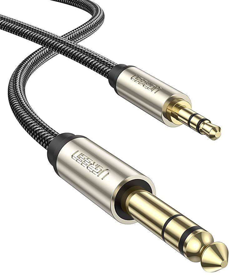 UGREEN 3.5mm Klinke auf 6.35mm Klinke Kabel Aux Adapter Stereo Audio Kabel Digital Interface Instrument Kabel Unterstützt für Gitarre, Mischpult, Mikrofon, Recorder, Mixer, Verstärker usw. (1M)