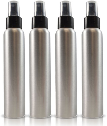 4oz Bullet-style Aluminum Fine Mist Spray Aluminum Atomizer Bottles 4-pack