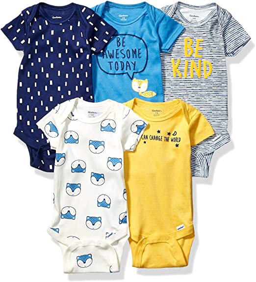 Gerber Baby Boys' 5-Pack Variety Onesies Bodysuits