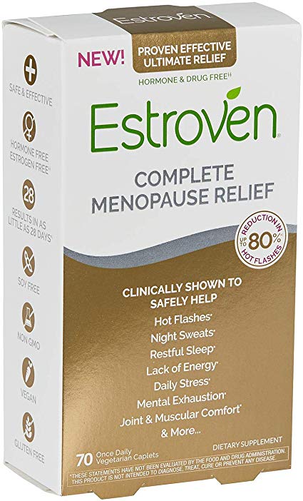 Estroven Complete Menopause Relief | All-in-One Menopause Relief* | Safe and Effective | Reduce Multiple Menopause Symptoms*1 | Reduces Hot Flashes and Night Sweats* | One Per Day | 70 Count