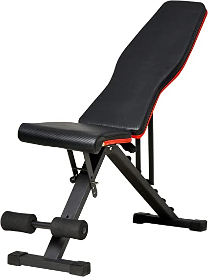 HOMCOM Banc de Musculation Pliant Dossier ajutable 6 Niveaux Assise réglable 4 Niveaux Coussin Dossier Assise en Mousse