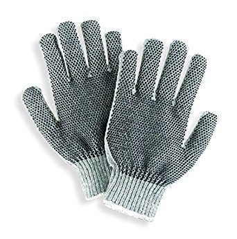 Galeton 1067 Heavyweight Reversible Dotted String Knit Gloves, Large ,Gray (Pack of 12)