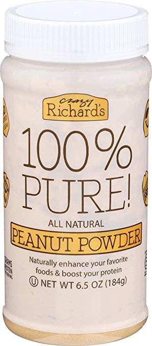 Crazy Richard's 100% Pure Peanut Butter Powder 6.5 oz Jar (100% Pure Peanut Butter Powder 6.5 oz, 1 Jar)