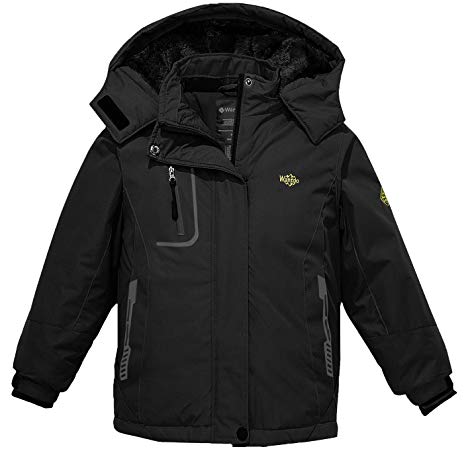 Wantdo Girl's Hooded Ski Fleece Jacket Waterproof Winter Coat Raincoats Outwear