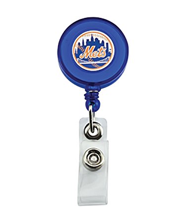 MLB New York Mets Sports Team Logo Retractable Badge Reel Id Ticket Clip