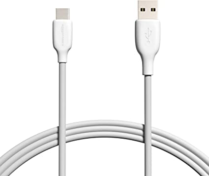 AmazonBasics USB-C 2.0 to USB-A Cable (USB-IF Certified) - 3-Foot, White