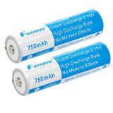 Foxnovo ICR14500 750mAh 37v 28Wh High Drain IC Protected 14500 Rechargeable Li-ion Batteries - 2 Pieces