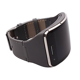 Yavive - Samsung Gear S Leather with Silicon Band / Leather Replacement Bracelet Wristband for Gear S Sm-r750 (gray)