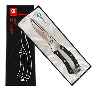 Boray Commodity Heavy Duty Poultry Scissor Stainless Steel Kitchen Fish & Chicken Shears.Sharp Blade - Safety Clip - Rust Free