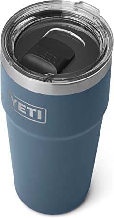 YETI Rambler 16 oz Stackable Pint, Vacuum Insulated, Stainless Steel with MagSlider Lid, Nordic Blue