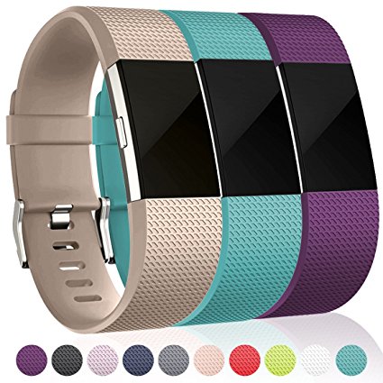 Maledan Replacement Bands for Fitbit Charge 2, 3 Pack