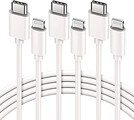 iPhone 12 Fast Charger Cable USB C to Lightning Cable - 3 Pack 6ft MFi Certified Charging Cord - Type C Port Support Charging Syncing Compatible with iPhone 12 Mini Pro Max 11 SE(2020) X XS XR 8