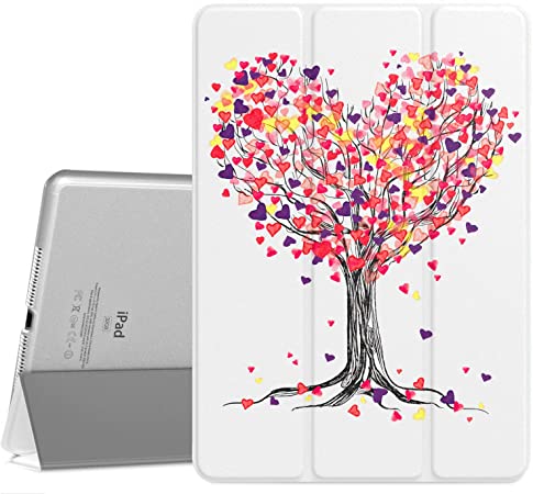 MoKo Case Fit iPad Air 2 - Slim Lightweight Smart-Shell Stand Cover with Translucent Frosted Back Protector Fit iPad Air 2 9.7" Tablet, Love Tree(with Auto Wake/Sleep, Not fit iPad Air)