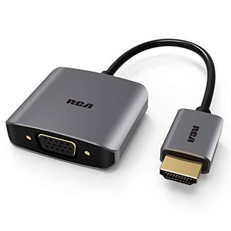 RCA HDMI to VGA Adapter with Micro USB and Audio Port, Gold-Plated HDMI to VGA Adapter (Male to Female) for Computer, Desktop, Laptop, PC, Monitor, Projector, HDTV, and More