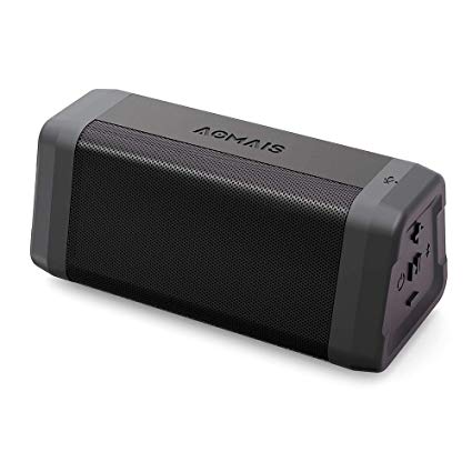 AOMAIS Real Sound Portable Bluetooth Speakers Loud Bass 20 Hours Playtime, Bluetooth 4.2, 100ft Range, IPX4 Waterproof, Durable Wireless Stereo Pairing Speakers for Home, Outdoor, Travel (Black)