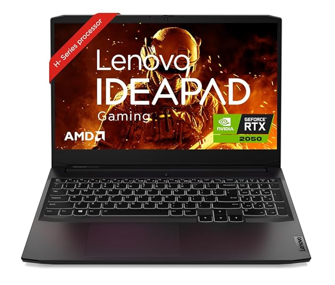 Lenovo IdeaPad Gaming 3 AMD Ryzen 5 5500H 15.6" (39.62cm) FHD IPS 250nits Gaming Laptop (16GB/512GB SSD/NVIDIA GTX 2050 4GB/60Hz/Win 11/Alexa/3 Month Game Pass/Shadow Black/2.25Kg),82K2029CIN