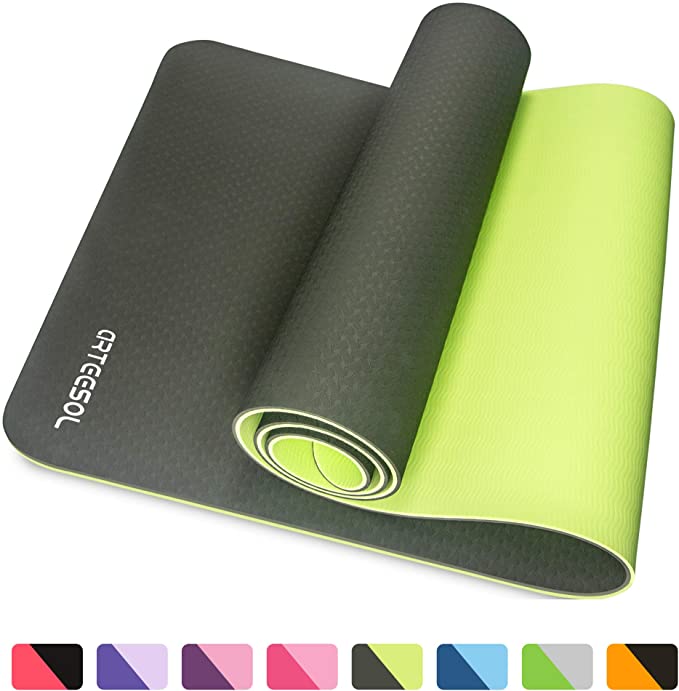 arteesol Exercise Mat, Pilates Mat Yoga Mat Non-Slip Fitness Mat Tapis de Sport Antidérapant, Eco Friendly TPE with Carrying Strap for Gymnastics Yoga Pilates Workout and Training, 183cm×61cm×6mm Tapis Fitness Epais