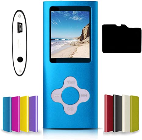 G.G.MartinsenVersatile MP3/MP4 Player with a 16GB Micro SD Card, Support Photo Viewer, Mini USB Port 1.8 LCD, Digital MP3 Player, MP4 Player, Video/Media/Music Player (Dark Blue)