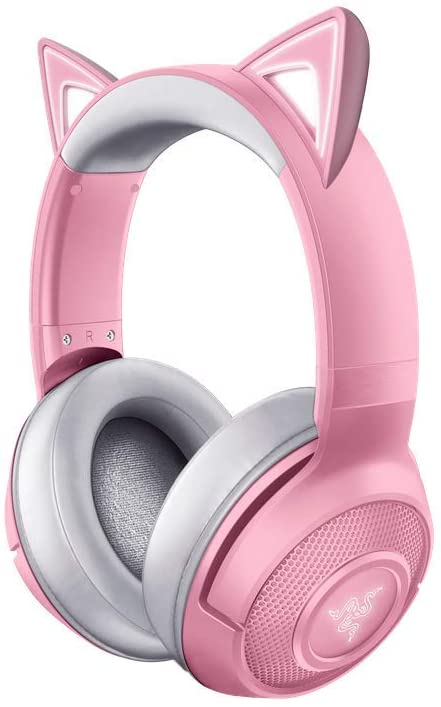 Razer Kraken BT Kitty Edition: Bluetooth 5.0-40ms Low Latency Connection - Custom-Tuned 40mm Drivers - Beamforming Microphone - Powered by Razer Chroma - Quartz Pink