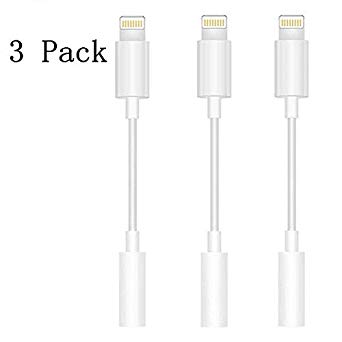 iPhone Headphone Adapter (3 Pack), LuettBiden Compatible with iPhone 7/7Plus /8/8Plus /X/Xs/Xs Max/XR Adapter Headphone Jack, 3.5 mm Headphone Adapter Jack Compatible with iOS 12