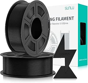 SUNLU High Speed PLA Filament 1.75mm, 30mm/s - 600mm/s Print Range, High Flow Speedy 3D Printer PLA Filament, Designed for Fast Printing, Good for Fast Printing, 1KG*2 Rolls Black Black