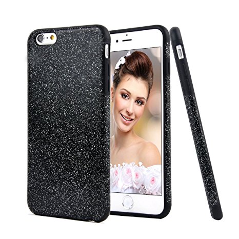 iPhone 7 Plus Case, HESPLUS Glitter Bling Sparkle [Anti-Shock] [Scratch Resistant] Soft Gel Flexible TPU Case for iPhone 7 Plus (5.5 Inch) - Black