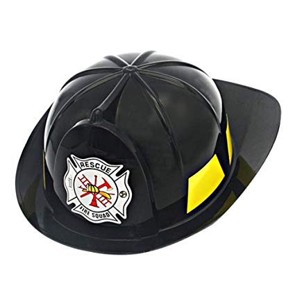 Toyvian Firefighter Hat Helmet - Fireman Party Dress Up Hat, Kids Pretend Chief Hat (Black)