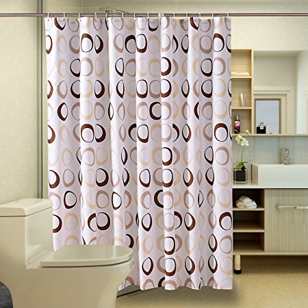 Sfoothome Coffee Circles Printed Pattern ,Mildew Proof and Waterproof Polyester Fabric Shower Curtain for Bathroom (72 Inch By 72 Inch)