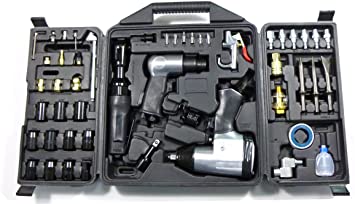 Dynamic Power 50 Piece Air Tool Kit. 1-1/2'' Impact Wrench, 1-3/8'' Ratchet Wrench, 5-Air Hammer w/Chisels, and mnay other great tools. D-W3-50K