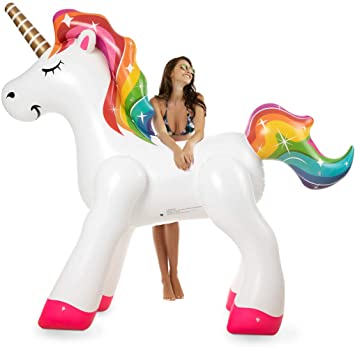 Vickea Giant Inflatable Rainbow Unicorn Sprinkler, Water Sprinklers Toys for Kids Summer Party Fun