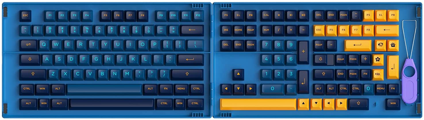 Akko Macaw 199-Key ASA Profile Double-Shot PBT Keycap Set for Mechanical Keyboards with Collection Box