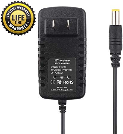Molshine® AD24 AD-24 AD-24ES AD-20 AD-30 (6.6 ft Cable) AC DC Adapter Compatible Brother P-touch Label Maker PT-D210 PT-D200 PT-1880 PT-2730 PT-1230 PT-1290 PT-1280 Replacement Power Charger Wall Plug Spare