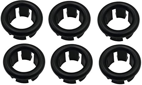 VRSS Black Color Bathroom Kitchen Sink Basin Trim Overflow Ring Cover Hole Insert in Cap 3 Pair (Round Hole)