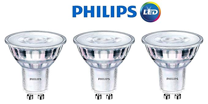 Philips LED GU10 Dimmable 35-Degree Spot Light Bulb 465104 | 400-Lumen, 5000K Daylight, 6-Watt (50-Watt Equivalent), 120V MR16, 3-Pack