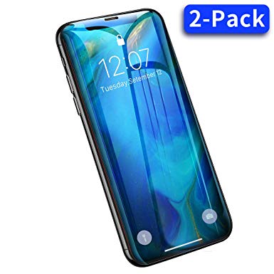 [2-Pack]Screen Protector Compatible for iPhone Xs Max (6.5") [Full Coverage] Tempered Glass for Apple iPhone Xs Max 9H Hardness/Bubble-free/ Anti-Fingerprint/Case Friendly by Ainope