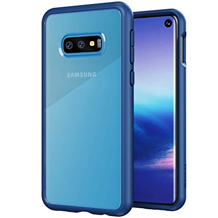 ZUSLAB Clear Case for Samsung Galaxy S10e Phone Case, Ultra Slim Thin with Transparent Back Cover Tough Fusion TPU Designed - Coral Blue