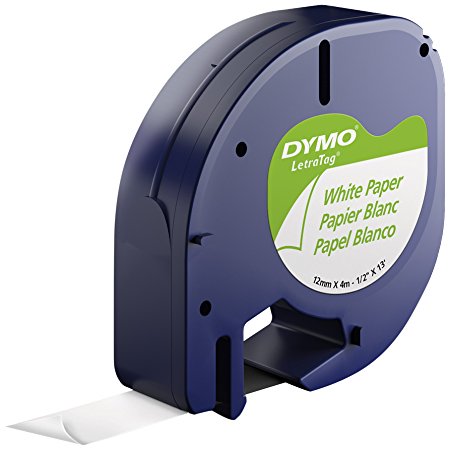 DYMO 10697 Self-Adhesive Paper Tape for LetraTag Label Makers, White (2 Pack of 2 Piece Each)