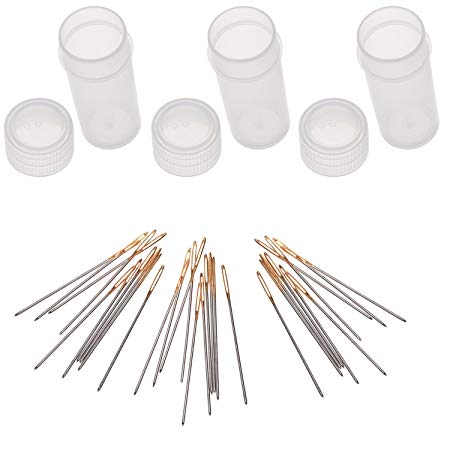 30pcs Golden Color Eye Cross Stitch/ Embroidery Hand Needles - Size 24