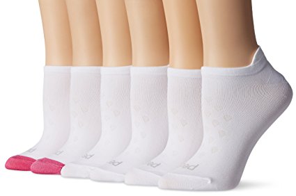 PEDS Women's Microfiber Low Cut Socks with Tab Back, 6 Pairs