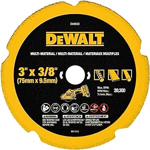 DEWALT Cut Off Wheel, 3", with Fine Finish, Ultra Sharp Carbide (DW8530)